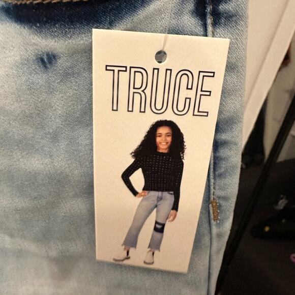 Truce Distressed Patch Jeans Kids Size 8 NWT - Picture 3 of 5